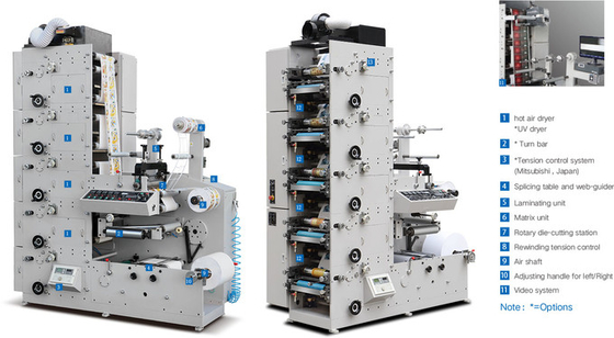 Machine d'impression automatique à étiquettes flexographiques à grande vitesse avec une station de découpe sous pression