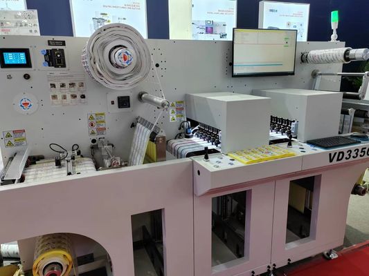 Coupeuse à découpe laser numérique à rouleaux à feuille avec vitesse de coupe maximale de 27 m/min et largeur maximale d'étiquette de 330 mm