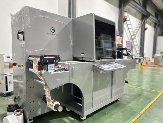Machine d'embellissement numérique d'étiquettes avec une vitesse maximale de 60 m/min, une résolution de 360*360 dpi et une épaisseur de couche de vernis de 10 à 150 micro