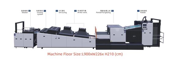 Machine automatique de revêtement à rouleaux d'anilox avec courroie de téflon pour 9000 feuilles/heure de taches UV et de vernis global à une précision de ±0,2 mm